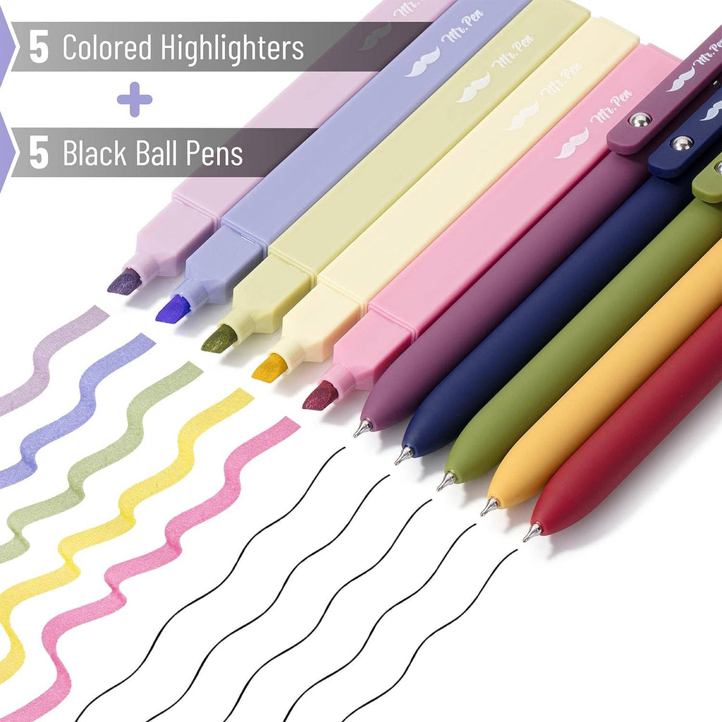 No Bleed Aesthetic Highlighters & Gel Pens