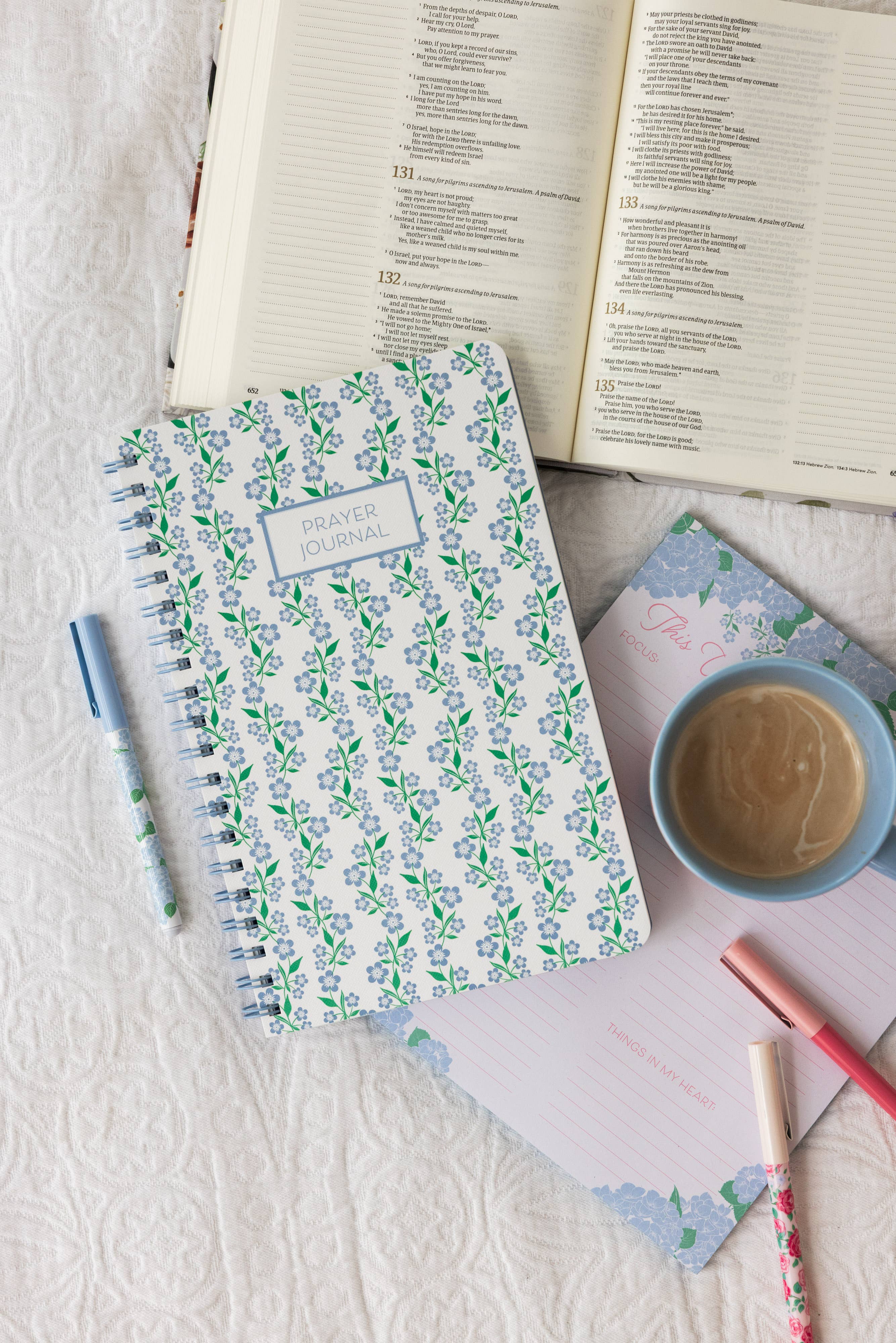 Prayer Journal, Blue Floral