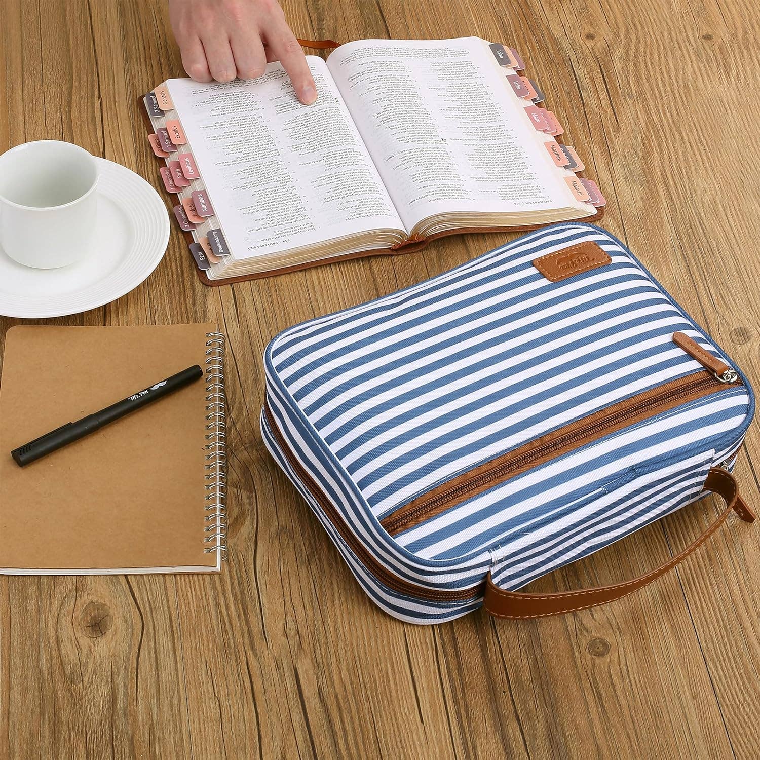 Bible Case Protective Cover - Blue Stripes
