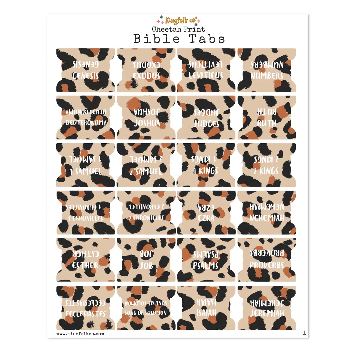 Cheetah Bible Tabs