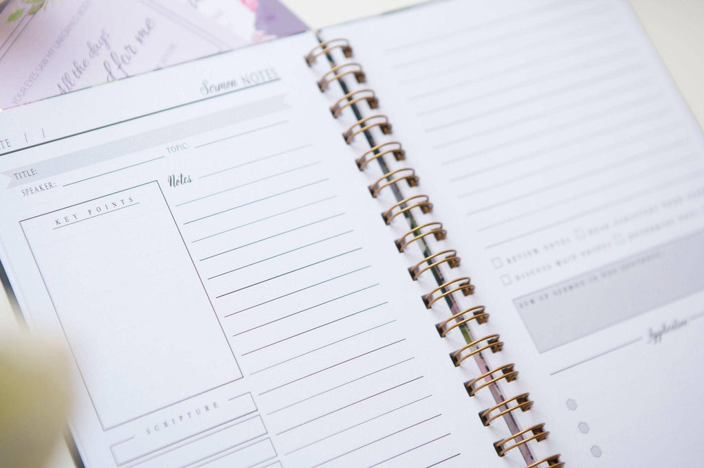 Purple/Peach Sermon Notes Journal