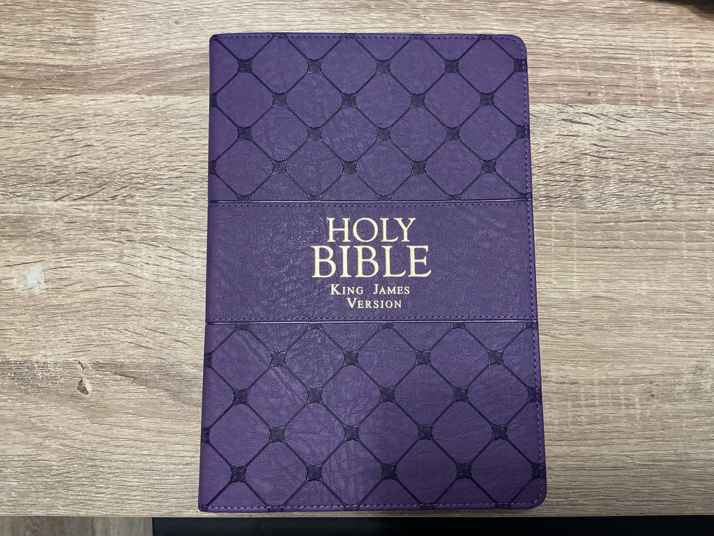 Purple Leather Super Giant Print KJV Bible