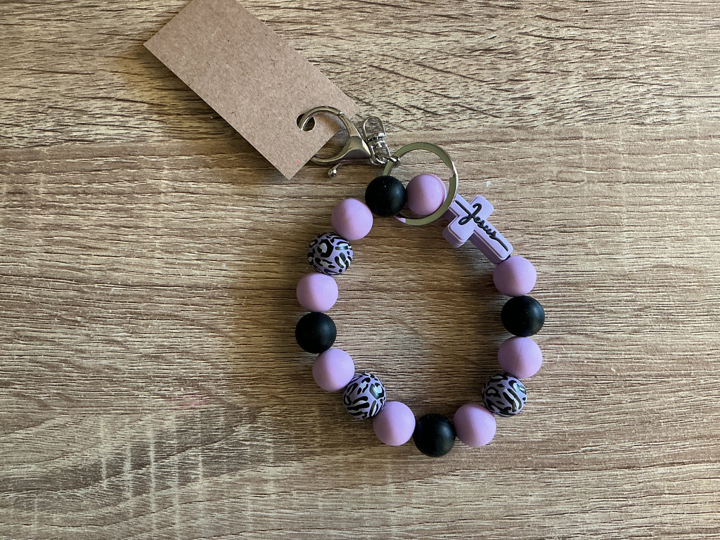 Jesus Cross Beaded Keychain