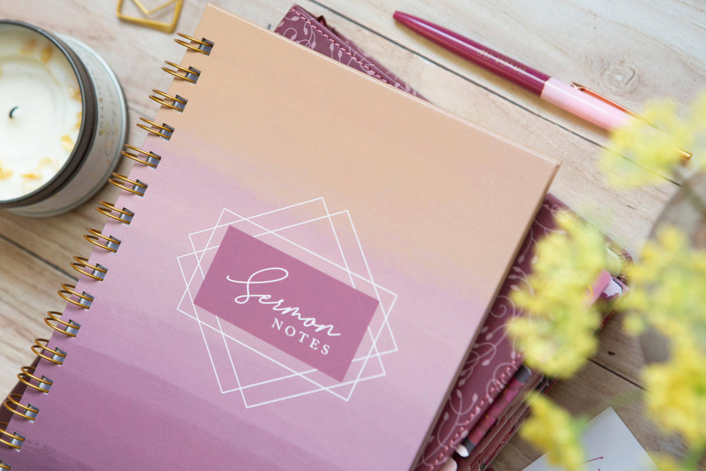 Purple/Peach Sermon Notes Journal
