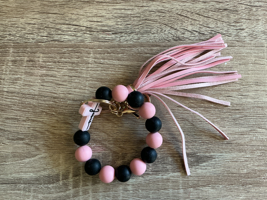 Jesus Cross Beaded Keychain
