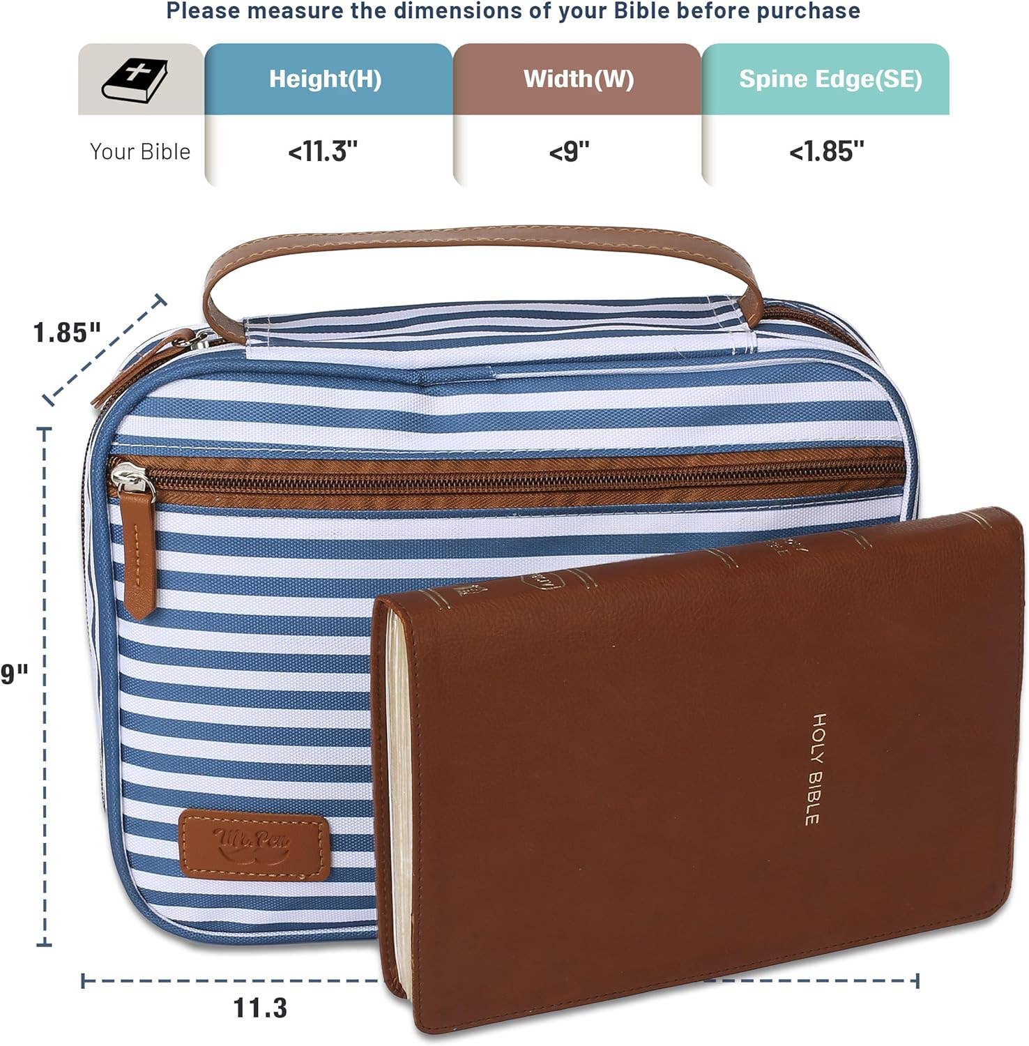 Bible Case Protective Cover - Blue Stripes