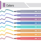Muted Pastel Highlighters 8 Pack No Bleed