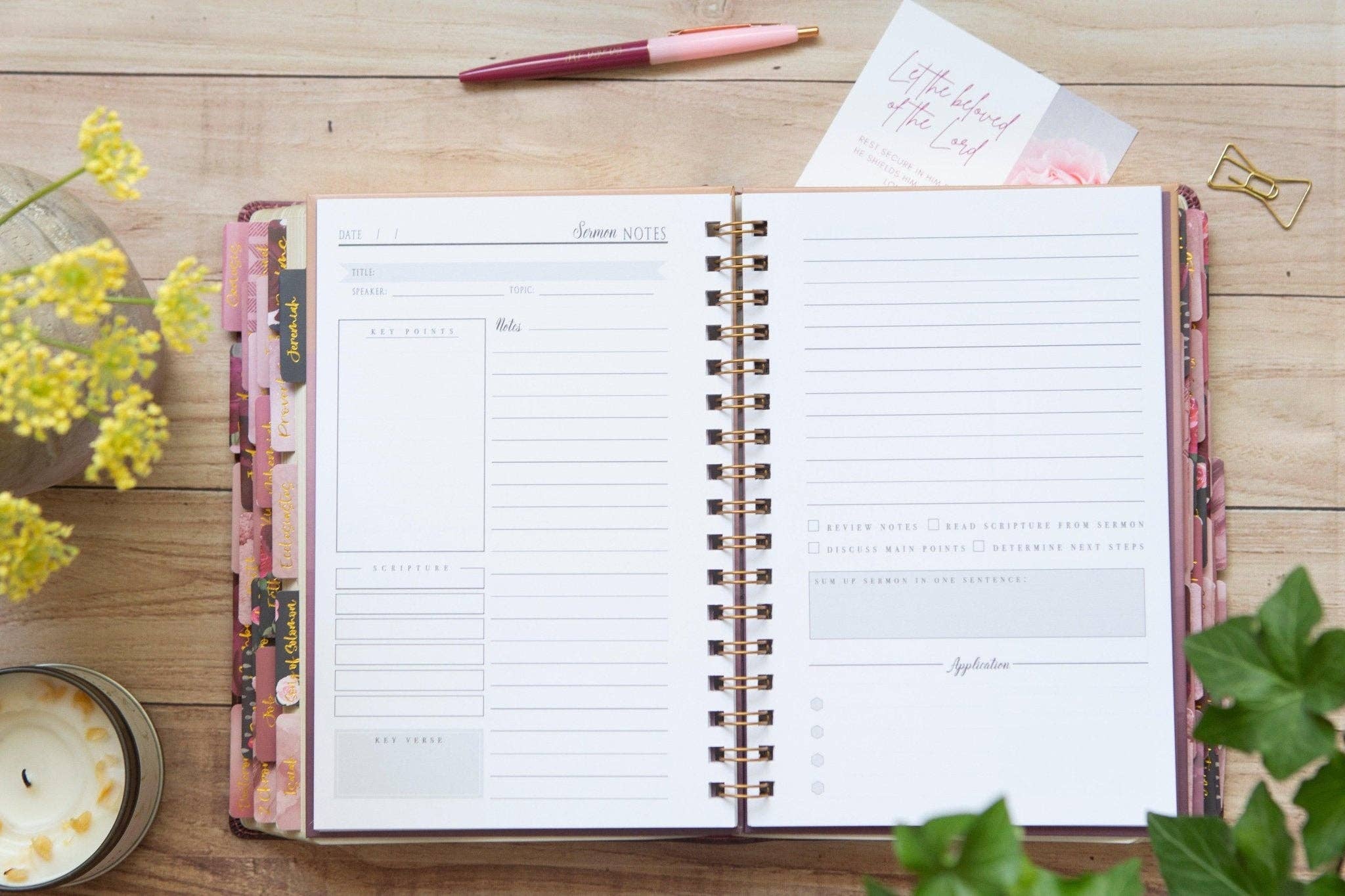 Floral Sermon Notes Journal