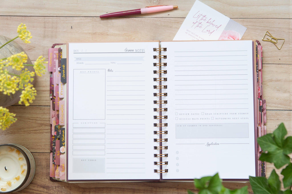 Purple/Peach Sermon Notes Journal