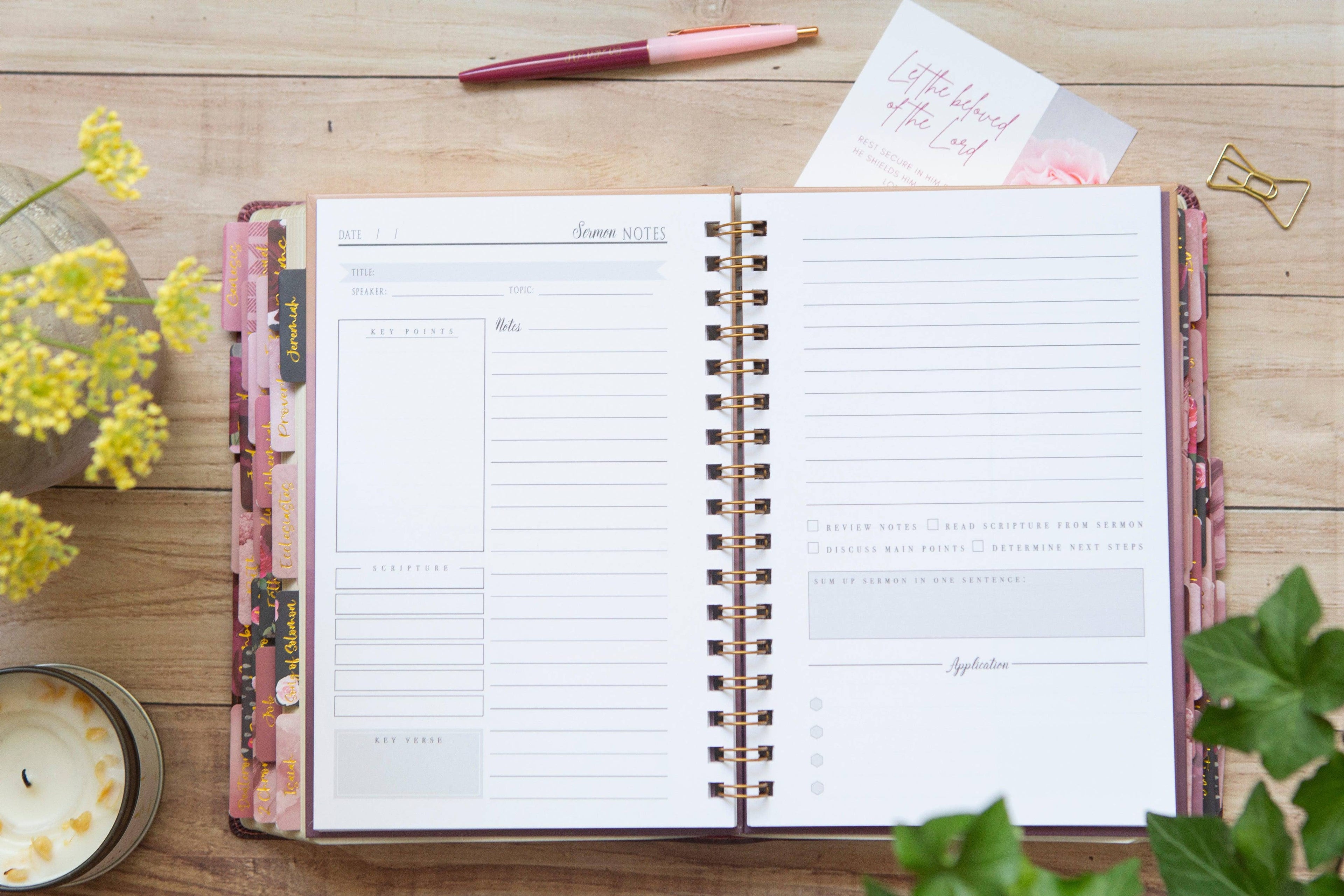 Purple/Peach Sermon Notes Journal