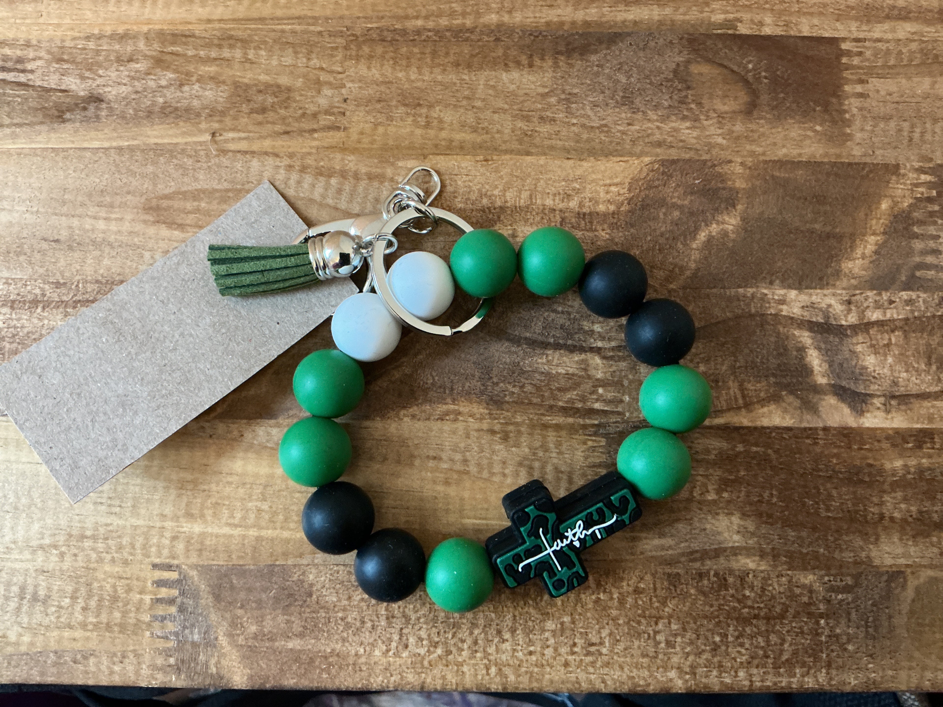 Faith Beaded Keychain