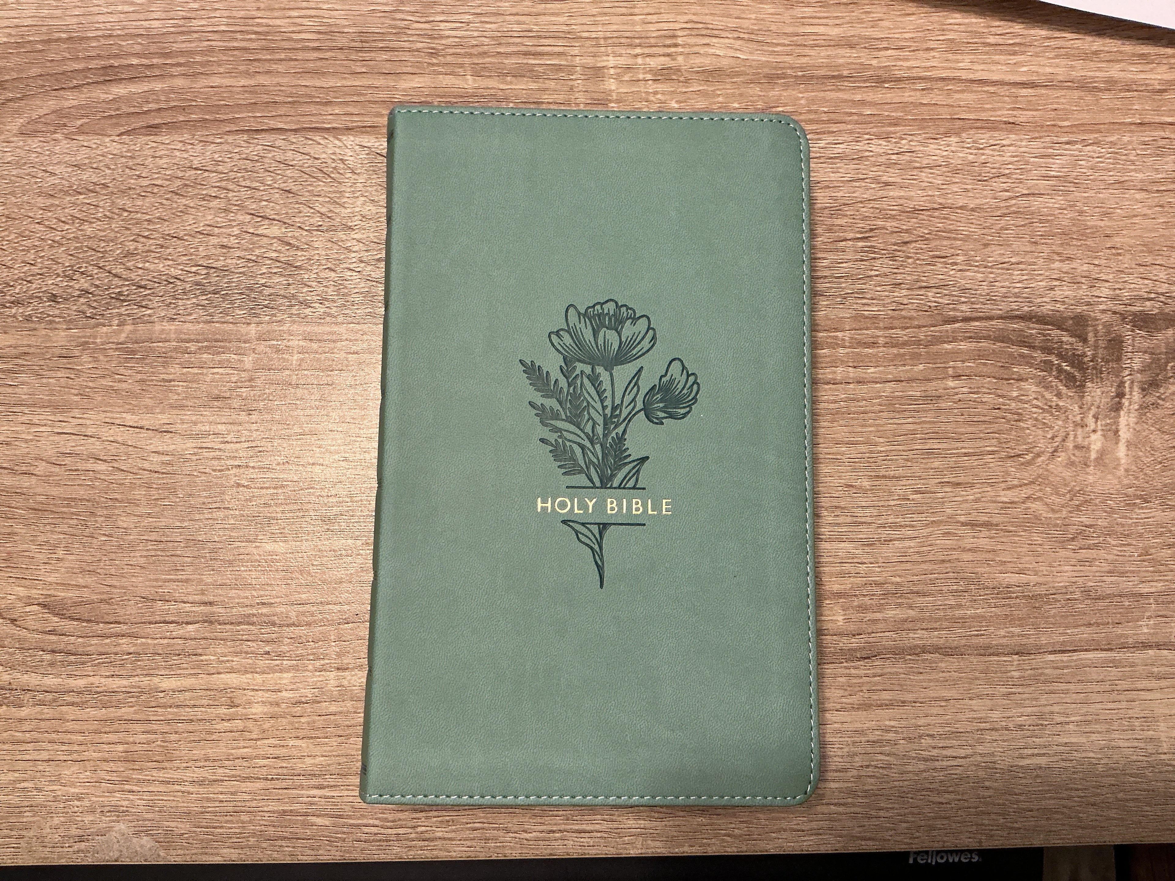 Teal Floral Giant Print Thumb Indexed Bible