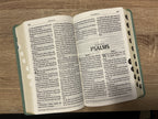 Teal Floral Giant Print Thumb Indexed Bible