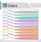 Candy Color Highlighters No Bleed 10 pack