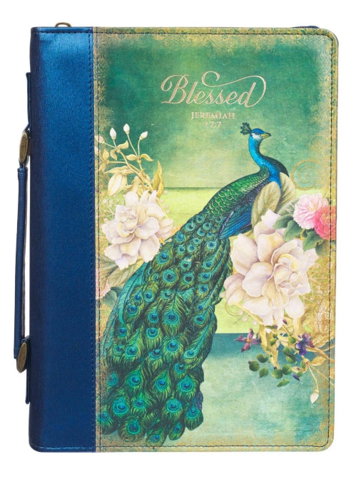 Blue Peacock Bible Cover