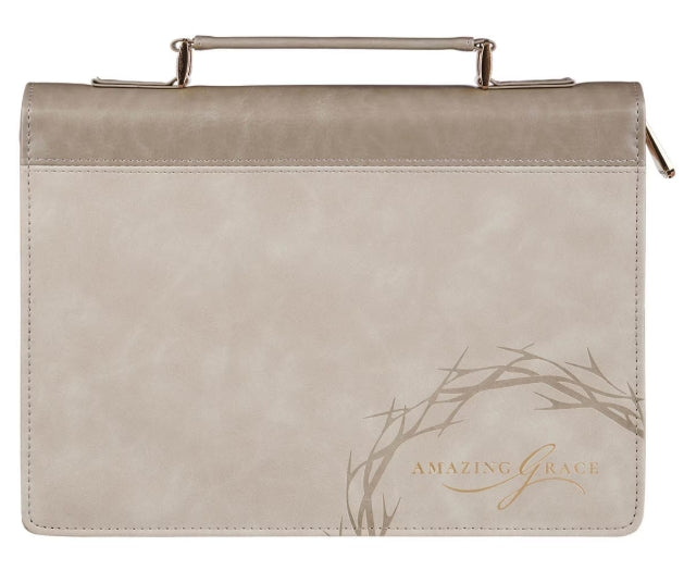 Amazing Grace Taupe Crown of Thorns Bible Cover