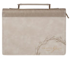 Amazing Grace Taupe Crown of Thorns Bible Cover