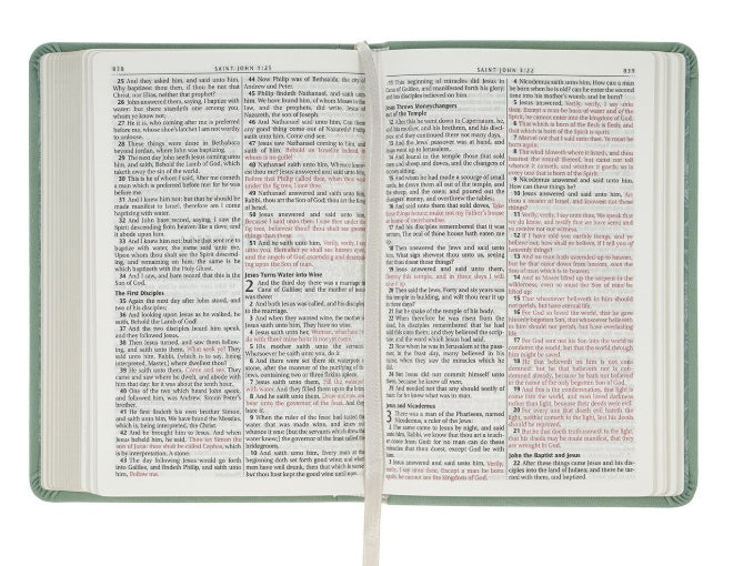 Teal Bloom Compact KJV Bible