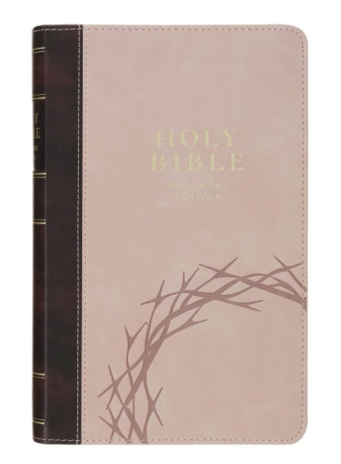 Espresso & Pink Crown of Thorns Giant Print KJV Bible