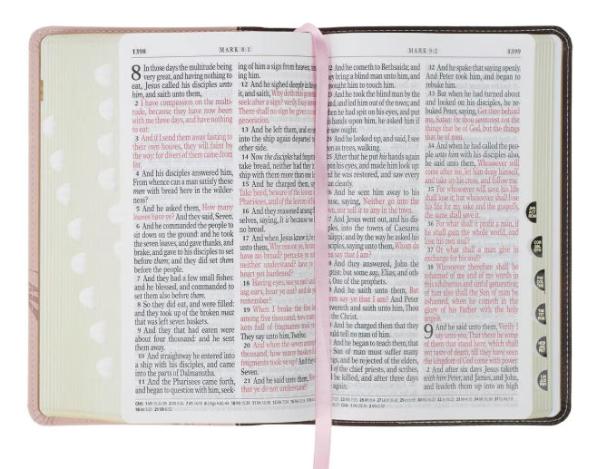 Espresso & Pink Crown of Thorns Giant Print KJV Bible