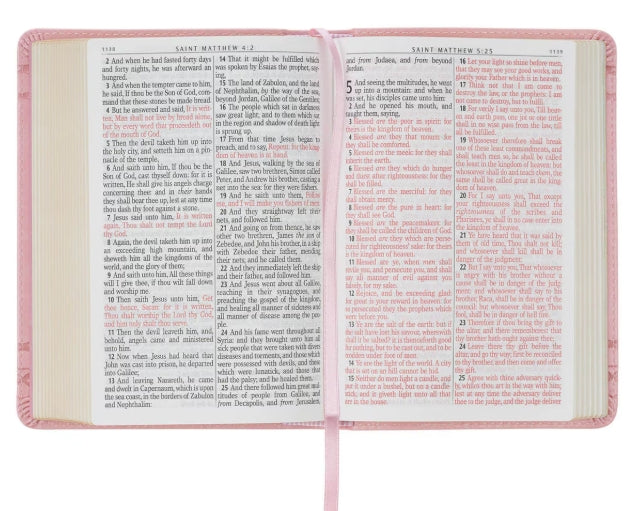 Crown of Thorns Pink Large Print Compact KJV Bible