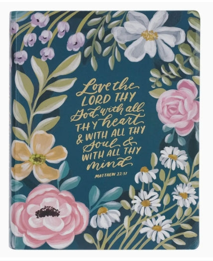 Teal Floral Large Print Note Taking Bible