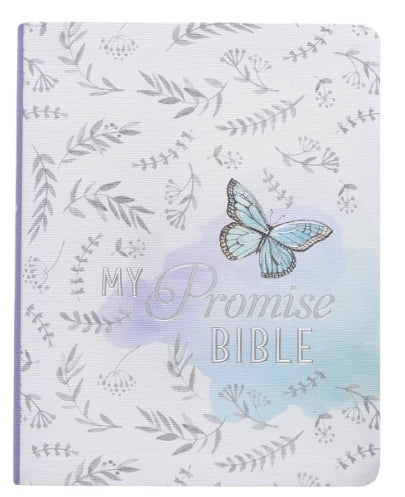 White Blue Butterfly My Promise Bible