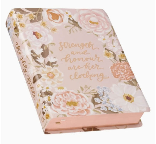 Peach Strength & Honor Note Taking Bible