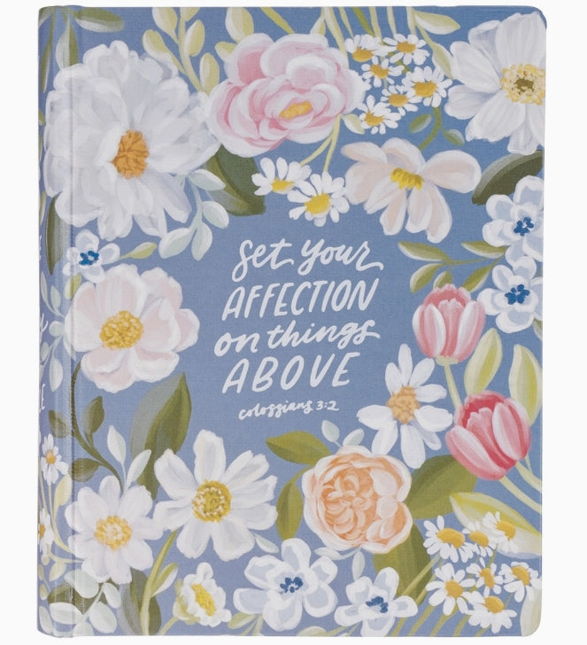 Blue Floral "Set Your affection" Note taking Bible