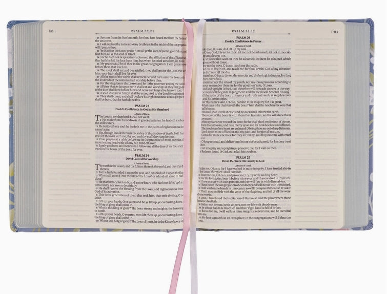 Blue Floral "Set Your affection" Note taking Bible