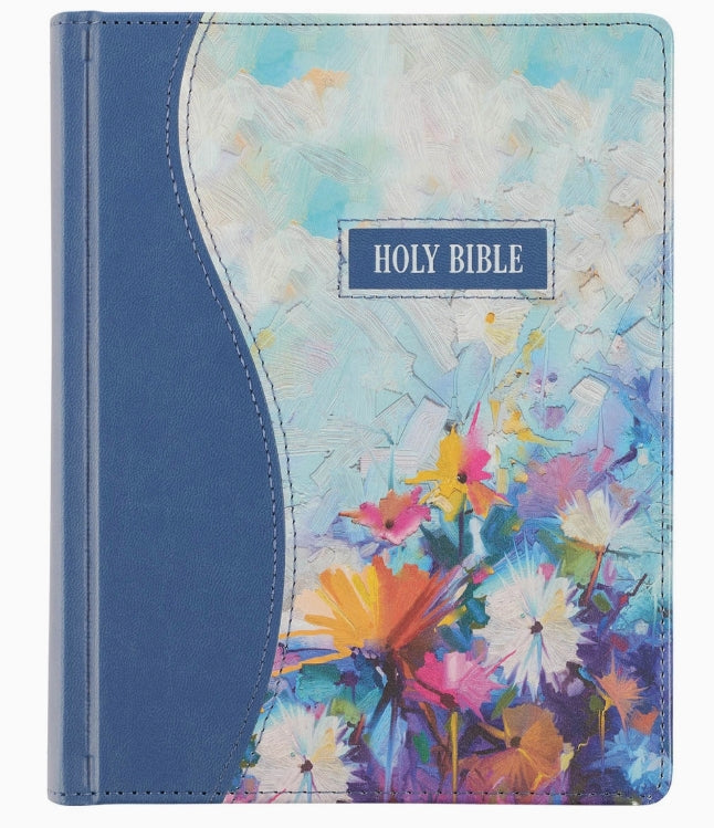 Blue Floral Note Taking Bible