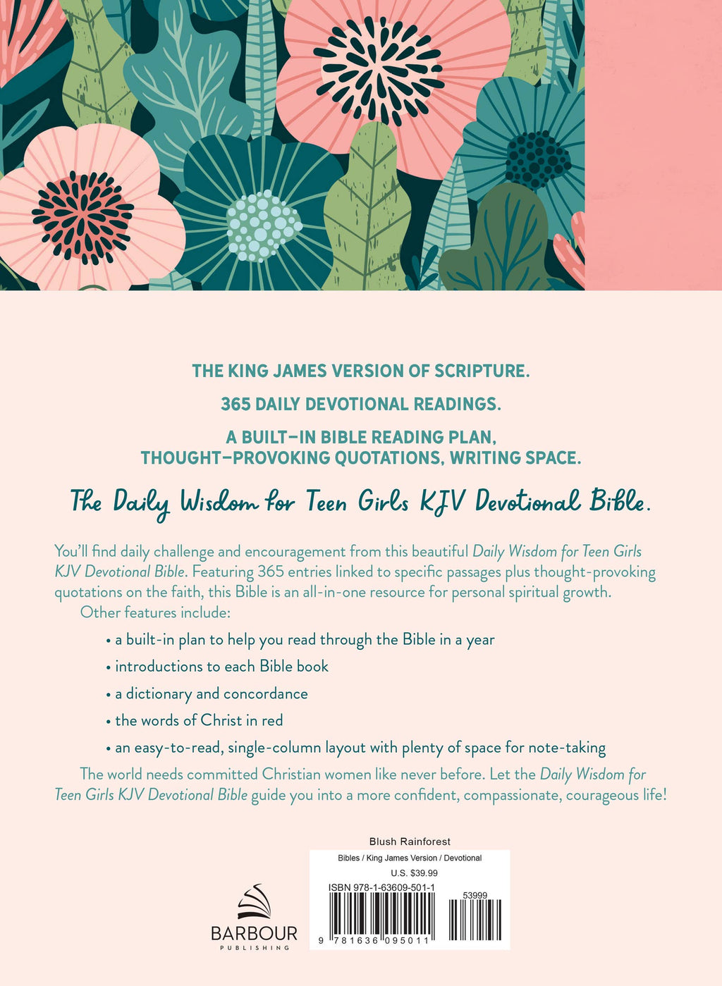 Daily Wisdom Devotional Bible for Teen Girls