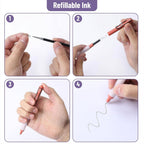 Retractable Gel Pens, 12 Pack, Black Ink Gel Pens, Vintage