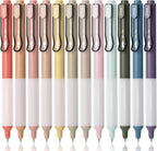 Retractable Gel Pens, 12 Pack, Black Ink Gel Pens, Vintage