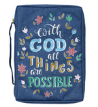 Navy with God Bible Cover