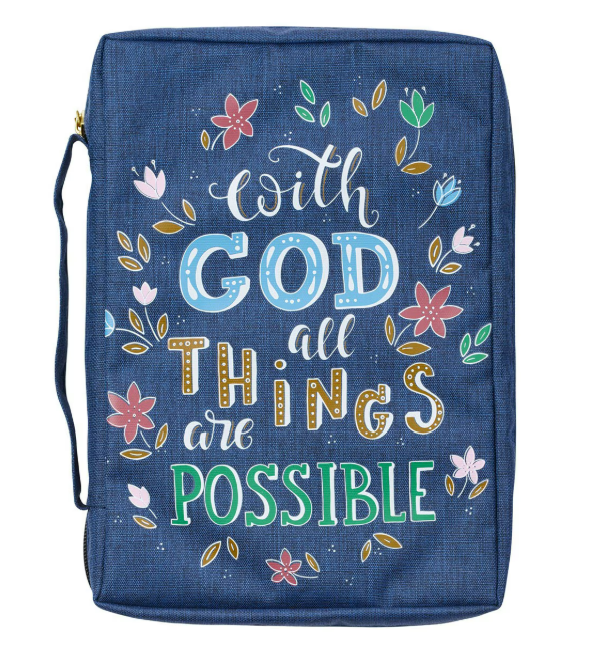 Navy with God Bible Cover