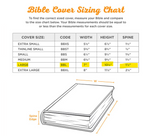 Gray / white floral Be Still Bible Cover